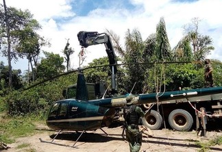 Em julho passado, foi apreendido aviões de pequeno porte e um helicóptero em uma fazenda no município de Alto Alegre (Foto: 1ª Bda Inf Sl)