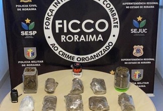 No imóvel localizado no Paraviana foi apreendido aproximadamente 5Kg de Skunk e uma pequena porção de cocaína (Foto: Ficco-RR)