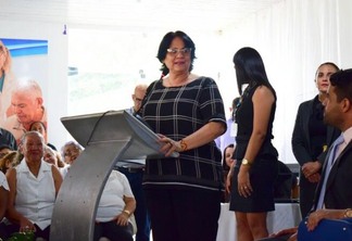 A ministra da Mulher, da Família e dos Direitos Humanos Damares Alves durante visita ao Estado em 2019. (Foto: Diane Sampaio/FolhaBV)