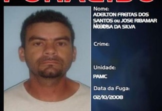 O homem é acusado de ter cometido uma chacina no estado do Maranhão e ter fugido da Penitenciaria Agrícola do Monte Cristo (Pamc), em 2008.  (Foto: Divulgação)