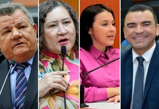 Deputados Gabriel Picanço, Lenir Rodrigues, Tayla Peres e Evangelista Siqueira fazem parte da nova diretoria do Parlamento Amazônico (Foto: Montagem)