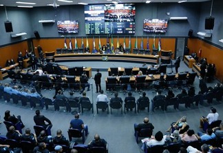 O plenário da Assembleia Legislativa de Roraima durante a votação da LOA 2022 (Foto: Eduardo Andrade/SupCom ALE-RR)