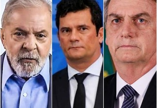 Lula, Moro e Bolsonaro aparecem como pré-candidatos a presidente neste ano (Foto: Reprodução)