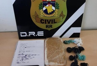 Materiais apreendidos durante a prisão do jovem de 19 anos (Foto: Polícia Civil)