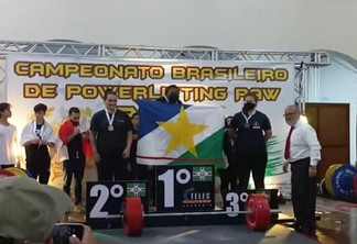 Evangelina Ana subiu no lugar mais alto do pódio da categoria até 84kg (Open Máster) (Foto: Divulgação)