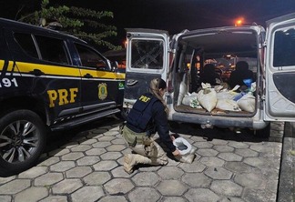 O veículo, o produto e o envolvido foram encaminhados para a Polícia Federal em Boa Vista (Foto: Divulgação)