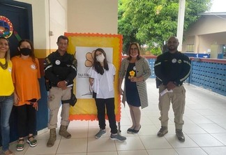 A escola Estadual Girassol realizou a ação em parceria com o Departamento Estadual de Trânsito (Foto: Divulgação)