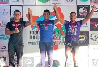 O atleta Simeão João (meio) festeja título da competição realizada na capital de Roraima (Foto: Divulgação)