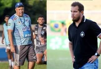 Técnico Chiquinho Viana contra técnico Bruno Monteiro. Crédito: Hélio Garcias e Manoel Façanha