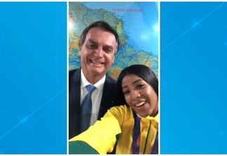 Roraimense Rafaela Silva grava ao lado do presidente Jair Bolsonaro (Foto: Reprodução)