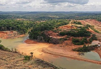Área de garimpo explorada pela Gana Gold, atual M.M Gold. (Foto: Divulgação/ Policia Federal)