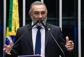 O senador Telmário Mota em discurso na tribuna do Senado (Foto: Roque de Sá/Agência Senado)