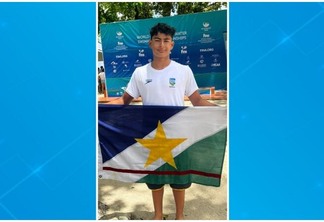 O atleta Joan Penaloza levou a bandeira de Roraima para as Ilhas Seychelles, na África (Foto: Divulgação)
