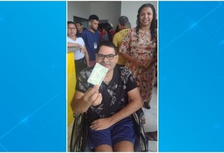Eleitor José Raimundo é cadeirante e tem paralisia desde a infância, mas fez questão de exercer seu direito de votar (Foto: Divulgação)