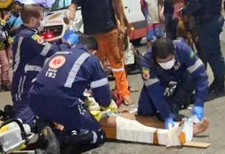 Samu realizou os primeiros atendimentos à vítima no local do acidente (Foto: Divulgação)