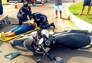 Motociclista levou a pior em acidente com carro (Foto: Divulgação)