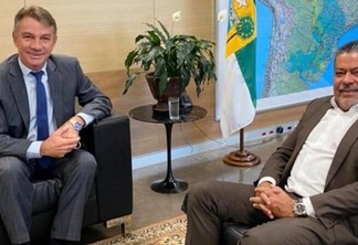 O deputado e senador eleito Hiran Gonçalves com o governador Antonio Denarium em Brasília (Foto: Divulgação)
