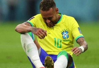 O atacante Neymar se lesionou contra a Sérvia, em estreia na Copa do Mundo no Catar (Foto: Reprodução)