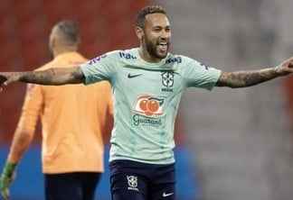 O atacante Neymar durante treino da seleção brasileira antes do duelo contra a Coreia do Sul (Foto: Lucas Figueiredo/CBF)
