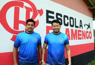 Júnior Tavares e Bruno Farias comandam a escolinha do Flamengo em Roraima (Foto: Nilzete Franco/FolhaBV)