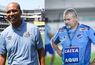 Duelo coloca frente à frente treinadores: Orlando Ribeiro e Beto Vieira (Foto: Ernesto Guerra/Santos e Hélio Garcias/São Raimundo)