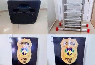 Objetos furtados fora recuperados pela Polícia Civil - Foto: Divulgação/PCRR