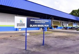 Fachada da escola estadual Olavo Brasil Filho, no bairro Jóquei Clube (Foto: Ayla Grandez/Secom-RR)