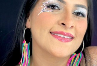 Maquiadora Ariele Pontes com opção de maquiagem para o Carnaval 2023 (Foto: Arquivo Pessoal)