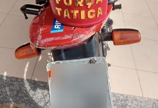 Moto recuperada pela Força Tática (Foto: Divulgação)