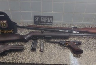 O armamento foi apresentado no 5° Distrito Policial para as providências cabíveis (Foto: Divulgação)