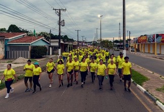 População do município de Caracaraí- RR, participando do Circuito Sesc de Caminhada. Foto: Giannini Medeiros/ Sesc Roraima