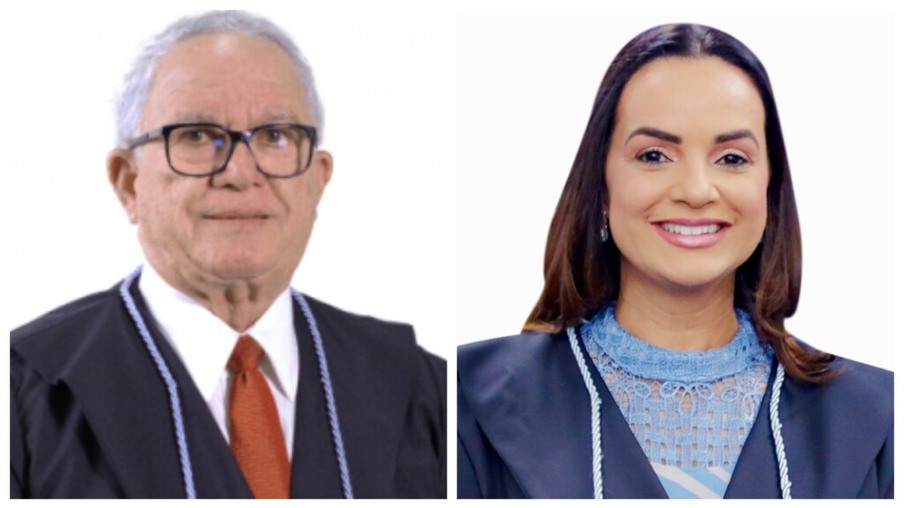 O conselheiro aposentado Henrique Machado e a nova conselheira Simone Souza (Fotos: TCE-RR)