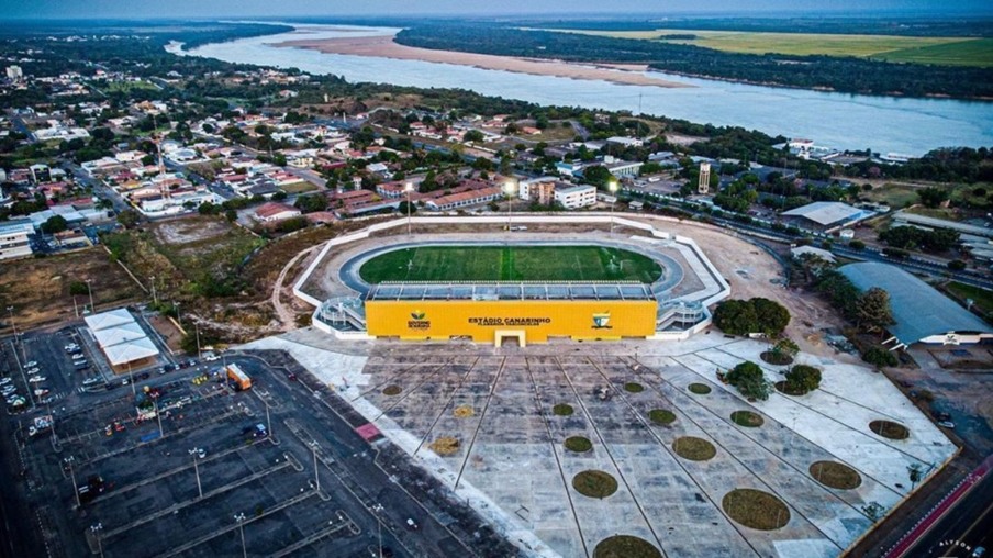 Visão aérea do Canarinho, palco de mais uma rodada dupla do Estadual (Foto: Divulgação)