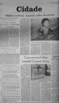 Página de Cidades antiga (Fonte: Biblioteca nacional) Página de cidade antiga folha de boa vista